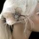 Bridal Feather Fascinator with Brooch, Bridal Fascinator, Wedding Hair Accessories, Bridal Veil, Ivory and Blush