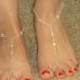 Bridal barefoot sandals, Barefoot sandals, Crystal barefoot sandals, Beaded foot jewelry, Bead bare foot sandals, Bridesmaids jewelry
