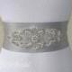 PERLA Vintage Inspired Pearl and Crystal Bridal Sash,Wide Beaded Wedding Belt