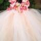 Flower Girl Dress, Tutu Dress, Coral tutu dress, Hydrangea Flower tutu dress with /TWO STRAPS