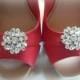 Wedding Shoe Clips large Clear Rhinestone Shoe Clips Bridal Wedding Silver Shoe Clips for Shoes - set of 2 -
