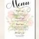 Classic Calligraphy Menu for a wedding, rehearsal dinner, baby shower, or party