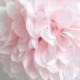 Tissue pom ... Blush . pale pink . wedding decorations . birthday parties . bridal shower decor . gender reveal . baby girl shower