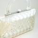 Clear Lucite Purse Carved Lattice Rhinestone Jeweled Clasp Wedding Vintage Clutch 1950s Accessory