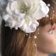 Ivory Bridal Flower Hair Clip  Wedding Accessory Pearls Bridal Fascinator