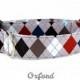 ON SALE Slate Argyle Dog Collar - The Oxford - Made to Order in Your Choice of Size