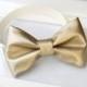 Metallic gold artificial leather bow-tie for baby toddler teens adult - Adjustable neck-strap