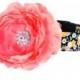 Pink Yellow Black Flower Dog Collar/ Wedding Dog Collar Flower Set: Midnight Vines with Blush Rani