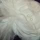 Wedding White Chiffon Bridal Fascinator, Bridal Hair Clip, Feather and Flowers Wedding Hair Accessory