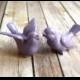 Wedding Cake Topper - Lovebirds in Bright Orchid.  Purple Love Bird Pair, Purple Wedding