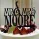 Monogram Mr and Mrs Keepsake Cake Topper With Your Last (Family)Name - Custom Initials Wedding Cake Topper
