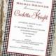 bridal shower invitations or wedding invite, black houndstooth, digital, printable file (item 364)