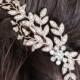 Rose gold Bridal Comb Wedding Hair comb Crystal Fall Leaves Wedding Hair Accessories   NEVE