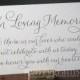 In Loving Memory Sign Table Card - Wedding Reception Seating Signage - Family Photo Table Sign - Matching Numbers Chalk Style Available SS01
