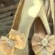 Shoe Clips - set of 2 - Sparkling Crystal Rhinestones wedding shoe clips in Organza Ribbon, Many Colors