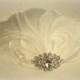 Wedding Bridal Fascinator, Feather Hair Clip, Hair Accessory, White, Ivory, Off White, Champagne or Black NEW