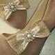 Burlap Shoe Clips pearls rhinestones womens girls shoes clip, wedding bridal shoes clip cute and original