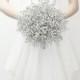 Bridal Bouquet - Luxe sized Bouquet of Beautiful Silver Mirrored Beads - Wedding Bouquet - Fabulous Brooch Bouquet Alternative