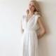 Maxi wedding vintage style lace dress, Embroidered sequins wedding dress, White maxi wedding dress, Floor length white lace dress