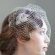 Birdcage veil with Crystal Comb- 1930s wedding - Vintage weddding -1930s Evening dress -Birdcage veil in Ivory, white, champagne or black