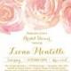Blush Pink Gold Bridal Shower Invitation Roses Shabby Chic Ranuncula Flower Metallic Wedding FREE PRIORITY SHIPPING or DiY Printable- Leona