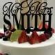 Mr and Mrs Wedding Acrylic Monogram Cake Topper With Your Last (Family)Name - Personalized Wedding Cake Topper