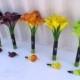 10 piece Wedding bouquet set Real touch calla lily bridesmaid bouquets boutonnieres