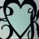 Custom Monogram 2 Letter & Heart Acrylic Personalized Initial Monogram Wedding Cake Topper