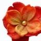 Red Orange Flower Hair Pin -- Flower Hair Clip / Bobby Pin - Autumn Wedding Accessory Hydrangea