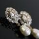 Gold Bridal Earrings Wedding Jewelry Pearl Drop Earrings Small wedding Earrings Crystal Pearl Earrings MAE DROP