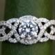 TWIST OF FATE - 14k - Diamond Engagement Ring - Halo - Unique - Swirl - Pave - 1 Carat Center diamond - Beautiful Petra Rings - Bp024