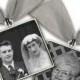 DOUBLE SIDED Wedding Bouquet Photo Charm  Wedding Accessories Silver Pewter - Square 1" x 1"