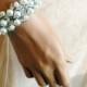 Bridal bracelet, Wedding jewelry,bridal jewelry, Pearl stretchable bracelet, bridesmaid bracelet, rhinestone bracelet, crystal cuff