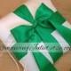 Romantic Satin Ring Bearer Pillow...You Choose the Colors...Buy One Get One Half Off..shown in white/emerald green