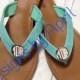 Ladies Monogrammed Sandals - Thong shoes, Flip Flops, Monogrammed, Wedding