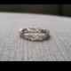 Petite Floral Scroll Diamond Wedding Band Ring Gemstone Engagement Ring Custom Vine Halo Setting 14K White Gold size