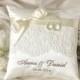Lace Wedding Pillow  Ring Bearer Pillow Embroidery Names