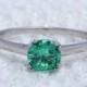 Emerald Natural 1ct solitaire ring in Titanium or White Gold - engagement ring - wedding ring - handmade ring