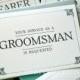 Groomsman Service is Requested Card, Best Man, Usher, Ring Bearer- Simple Wedding Cards for Guys to Ask Groomsmen, Bridal Party (Set of 6)