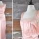 1930s nightgown // 30s bias cut dressing gown // 30s pale pink lace gown // size l - xl