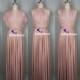 Maxi Full Length Bridesmaid Infinity Convertible Wrap Dress Nude Pink Multiway Long Dresses Party Evening Any Occasion Dresses