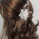 Pearl Flower Bridal Comb, Hannah Bridal Hair Comb, Bridal hair comb, Wedding hair accessories, Bridal Headpieces, Rhinestone hair comb