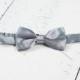 Silver Grey Boys Bow Tie-Newborn Photo Prop Boys-Pink Ring Bearer Bow Tie-Little Boy Bowtie-Cake Smash-Photography Prop-Infant Bow Tie