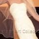 NWT 2T Fingertip Bridal Wedding Veil 1/8" Satin Cord Trim VE218 white ivory NEW