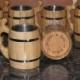 8 Personalized Wooden Beer mug , 0,8 l (27oz) , natural wood, stainless steel inside,groomsmen gift
