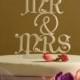 Wedding Cake Topper Mr and Mrs with ampersand design 1
