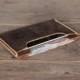 Leather Wallet DOUBLE Sleeve - Best Groomsmen Gifts - Holds your cards and a little bit of cash - 009 - Perfect Birthday Present