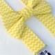 Yellow Chevron Bow Tie and Suspenders - Baby Suspenders and Bowtie - Toddler Boys Suspenders - Photo Prop - Wedding - Ring Bearer-Smash Cake