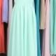 Mint Long Bridismaid Dress, Cheap Bridesmaid Dress, A-line Chiffon Bridesmaid Dress