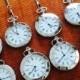 Set of 8 Personalized Open Face Silver pocket watch Groomsmen gifts VSQ004